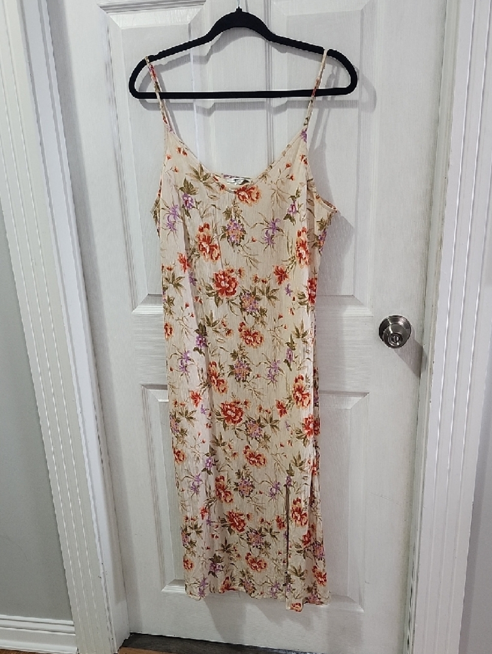 Floral Midi Slip Dress Size Large Strappy Cottagecore Summer Vacation. - Picture 2 of 7